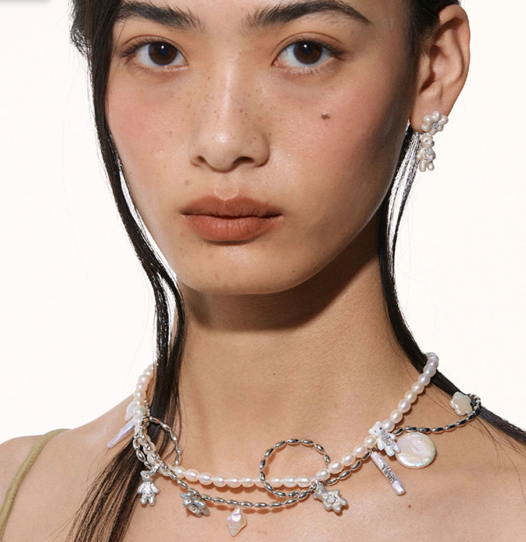YVMINネックレス Heart Shell Pearl Tassel Bear Paradise / Heart Shell Pearl Tassel Bear Necklace – YVMIN