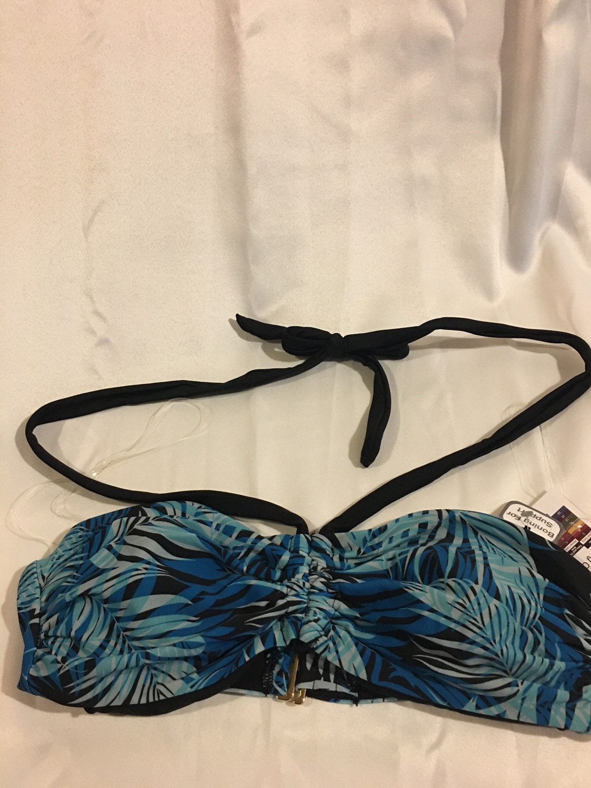 Women's Blue Halter Bikini Top Size S by Time and Tru-image