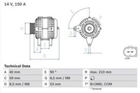 Generator FüR Audi Seat Bosch 0986082340