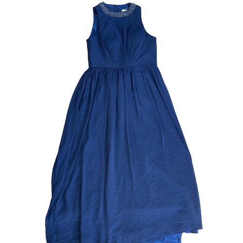 IEENA MAC DUGGAL Sz 16 Jeweled Blue Chiffon Formal Mother Of Bride Dress Gown - Picture 2 of 9