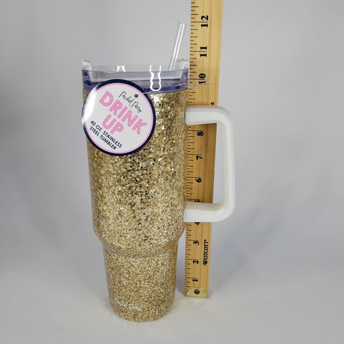 Packed Party Good as Gold Glitter 40 oz Stainless Steel Insulated Tumbler Unused - Picture 3 of 13