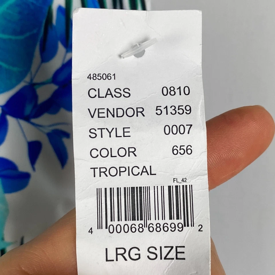 L.A. Traje de baño de una pieza con tiras estampado tropical azul HEARTS talla L espalda abierta Foto 4 de 4