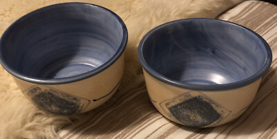 ZWEI PORT OF CALL JEFF BANKS KERAMIK GESCHIRR BLAU & CREME