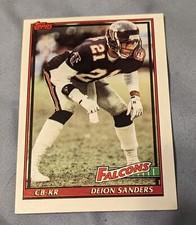 1991 Topps #582 Deion Sanders Atlanta Falcons football trading card FREE SHIP