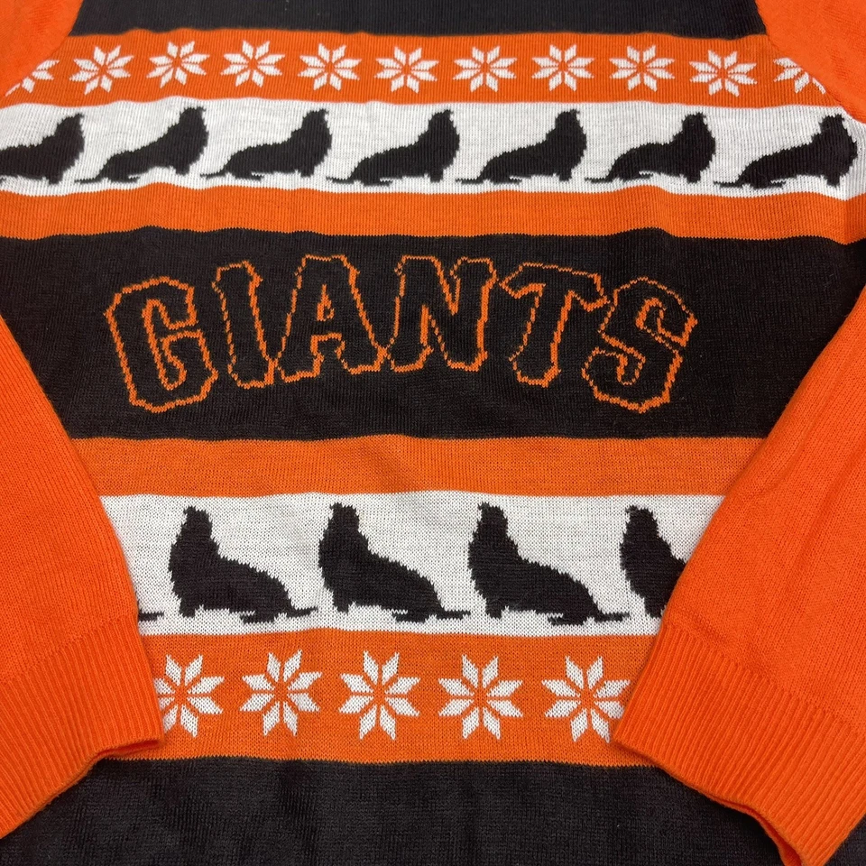 Forever Collectibles San Francisco Giants Lou Seal Orange Sweater Mens Size XL - Image 2 of 4