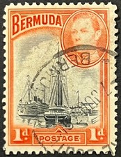 Bermudes, Scott 118a, King George VI et Hamilton Harbor, d'occasion, très bon état
