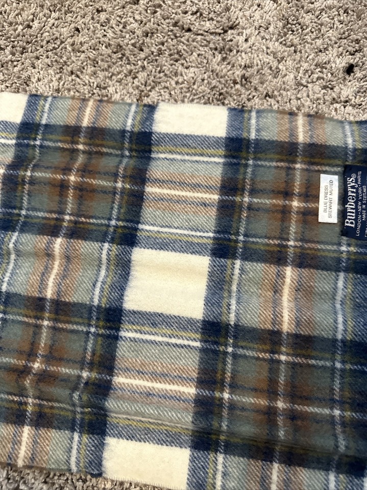 Vintage Burberrys Blue Dress Stewart Muted Scarf eBay