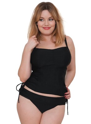 Curvy Kate JETTY Balcony Tankini 38E 38DD AND 18 XXL Skirt Bikini SET Black 