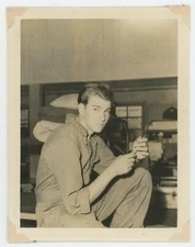 Vintage Photo US Yokota Air Base Japan Cute American Soldier Korean War 1950s