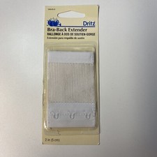 Dritz Soft Bra-Back Extender 2-1/4"-White 3 Hooks 56649-9 New Open PKG