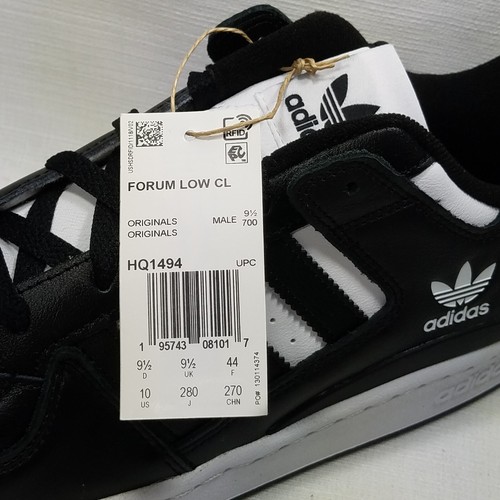 NEW Men's Size 10 Adidas Originals Forum Low Shoes Black/White HQ1494 - Picture 9 of 9