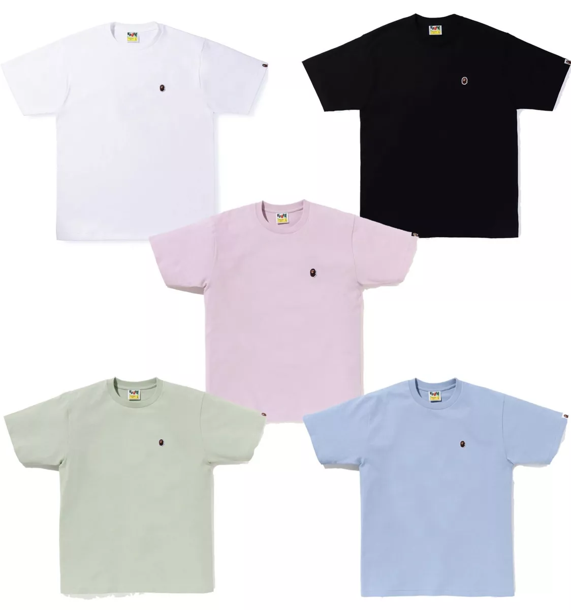 BAPE Ape Head One Point Logo Stripes Shirt Pink