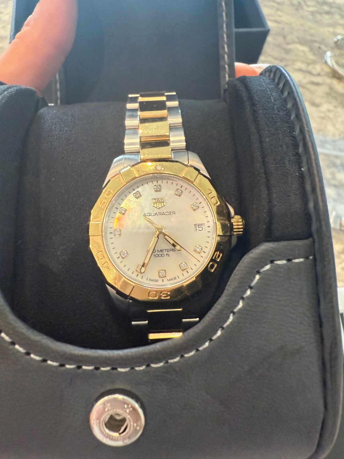 TAG Heuer Aquaracer Womens White Mother of Pearl Watch WBD1320 BB0320