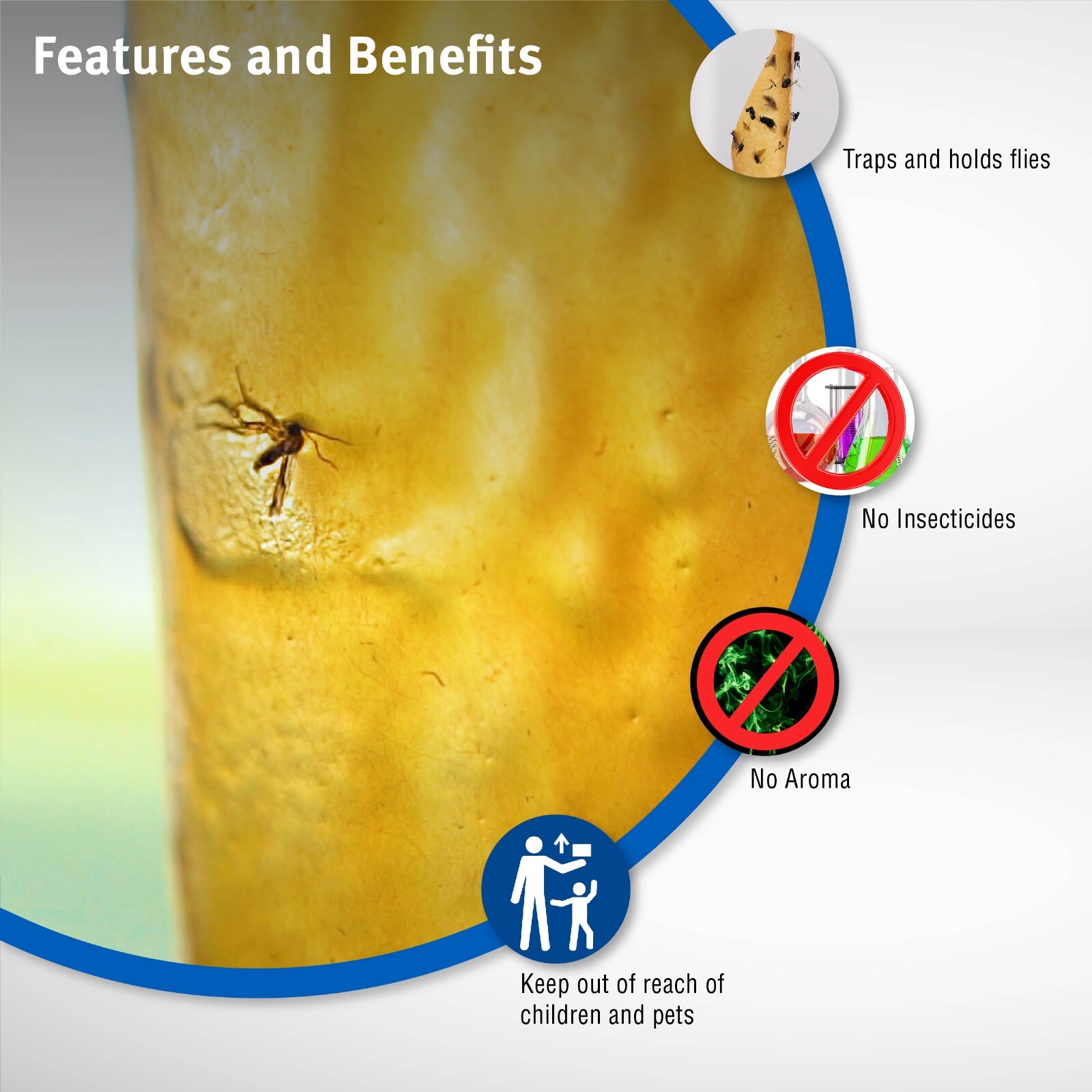 Pack Of 10 Fly Ribbon Insect Trap Sticky Glue Catcher Strip Traps