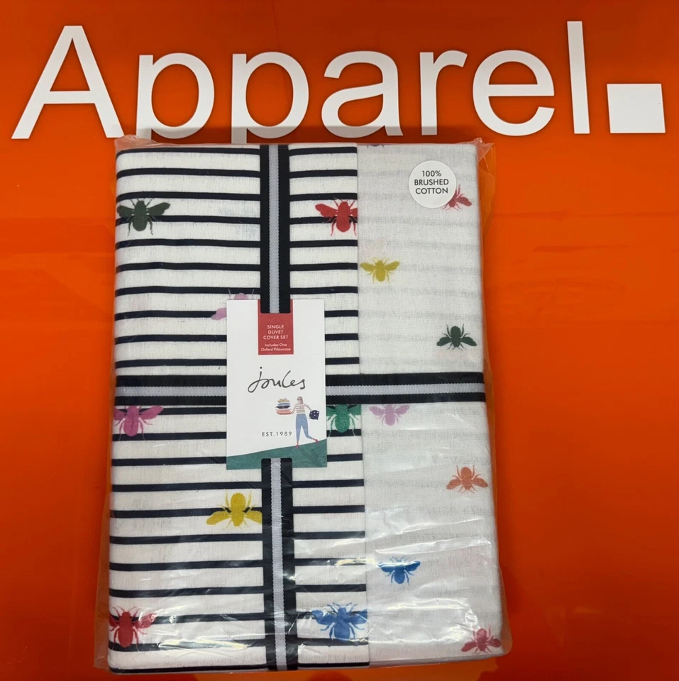 Joules Single Bedding Set, Duvet Cover & Pillowcase, Rainbow Bee,Brand New, b101 - Image 2 of 4