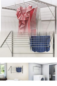 Wall Mounted Clothes Drying Rack Folding Dryer Hanger Stainless Image Is Loading Wall Mounted Clothes Drying Rack Folding Dryer Hanger