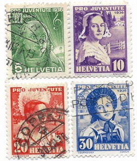 Suisse 1936 YT 298 / 301 Mi 306 / 309 Livraison 0€ dès 5 lots groupés