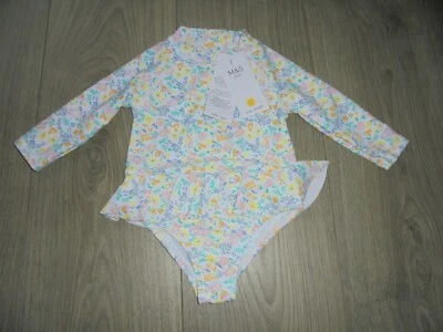 M&S MARKS & SPENCER LONG SLEEVE SUN SAFE BABY SWIMMING COSTUME AGE 3-6 MONTHS