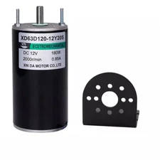 Permanent Magnet DC High Speed Motor Adjustable Speed DC Motor 180W with Bracket