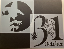 Wicked Witch Halloween 8x8 Reusable Stencil