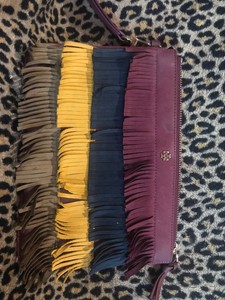tory burch suede clutch
