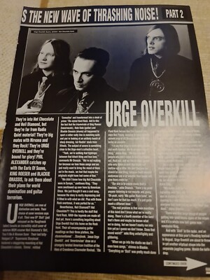 Vintage URGE OVERKILL / HELMET PAGE HAMILTON A4 POSTER RAW MAGAZINE CLIPPING 