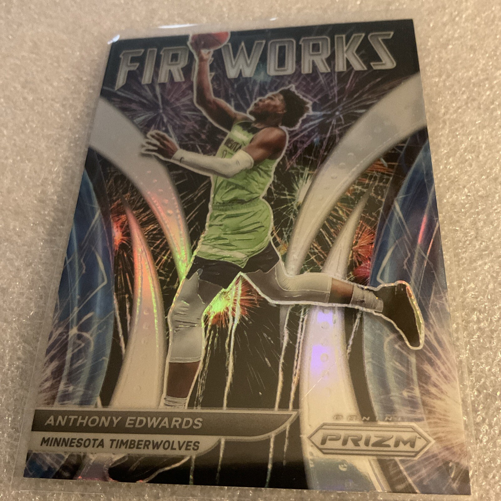 2021-22 Prizm ANTHONY EDWARDS Fireworks Prizm #23 Timberwolves