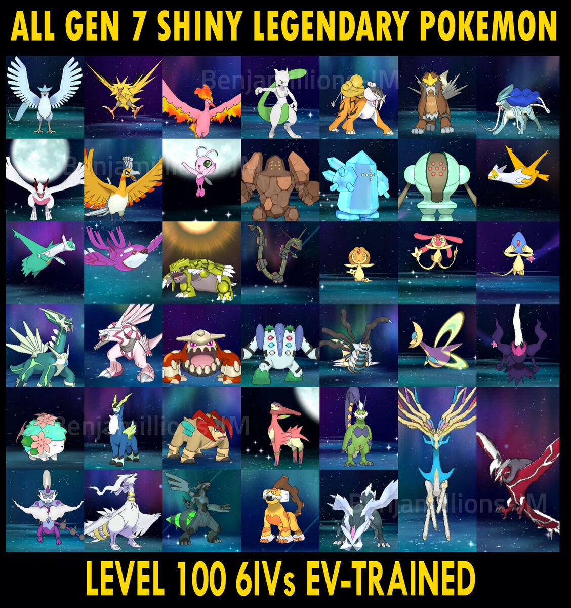 Alola Shiny Legendary Trio (3x, 6IV, Shiny, Battle Ready) – Pokemon  Ultra/Sun/Moon