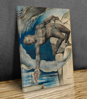 Antaeus setzt Dante und Virgil aufgesetztes Leinwandbild fertig zum Aufhängen