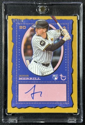 JACKSON MERRILL 2024 TOPPS BROOKLYN COLL #AC-JM AUTO GOLD RC 42/50