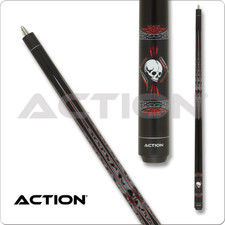 Action ACT168 Garage Series Pool Cue   Matte Black, Skull  Lightning Graphics,