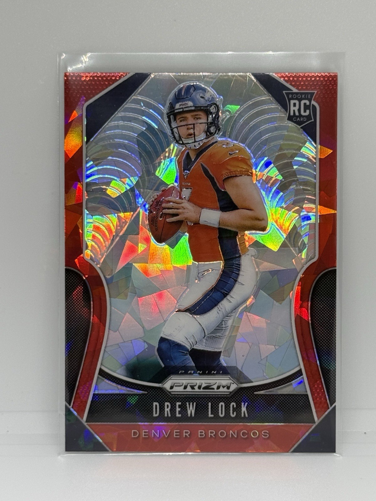 2019 Panini Prizm #304 Drew Lock Red Cracked Ice Prizm RC Rookie