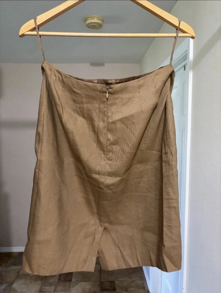 Conjunto Traje Blazer + Falda Mujer Anne Klein Beige Manga Larga Talla 2 Foto 3 de 4