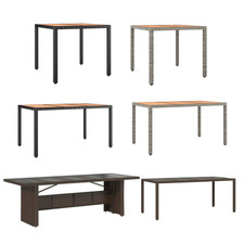 Gartentisch Balkontisch Tisch mit Holzplatte/Glasplatte Poly Rattan&Akazienholz