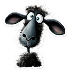 Confused Black Sheep - Vinyl Decal Sticker - Car Window Laptop - ebn12267