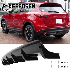 For Mazda CX5 CX-5 Black Car Curved Rear Bumper Diffuser Splitter Lip Shark Fins