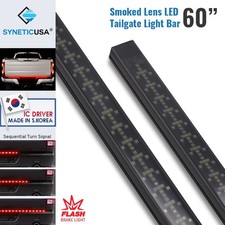 60 Red Led Arrow Flash Turn Signal Brake Rigid Tailgate Light Bar Smoked Lens