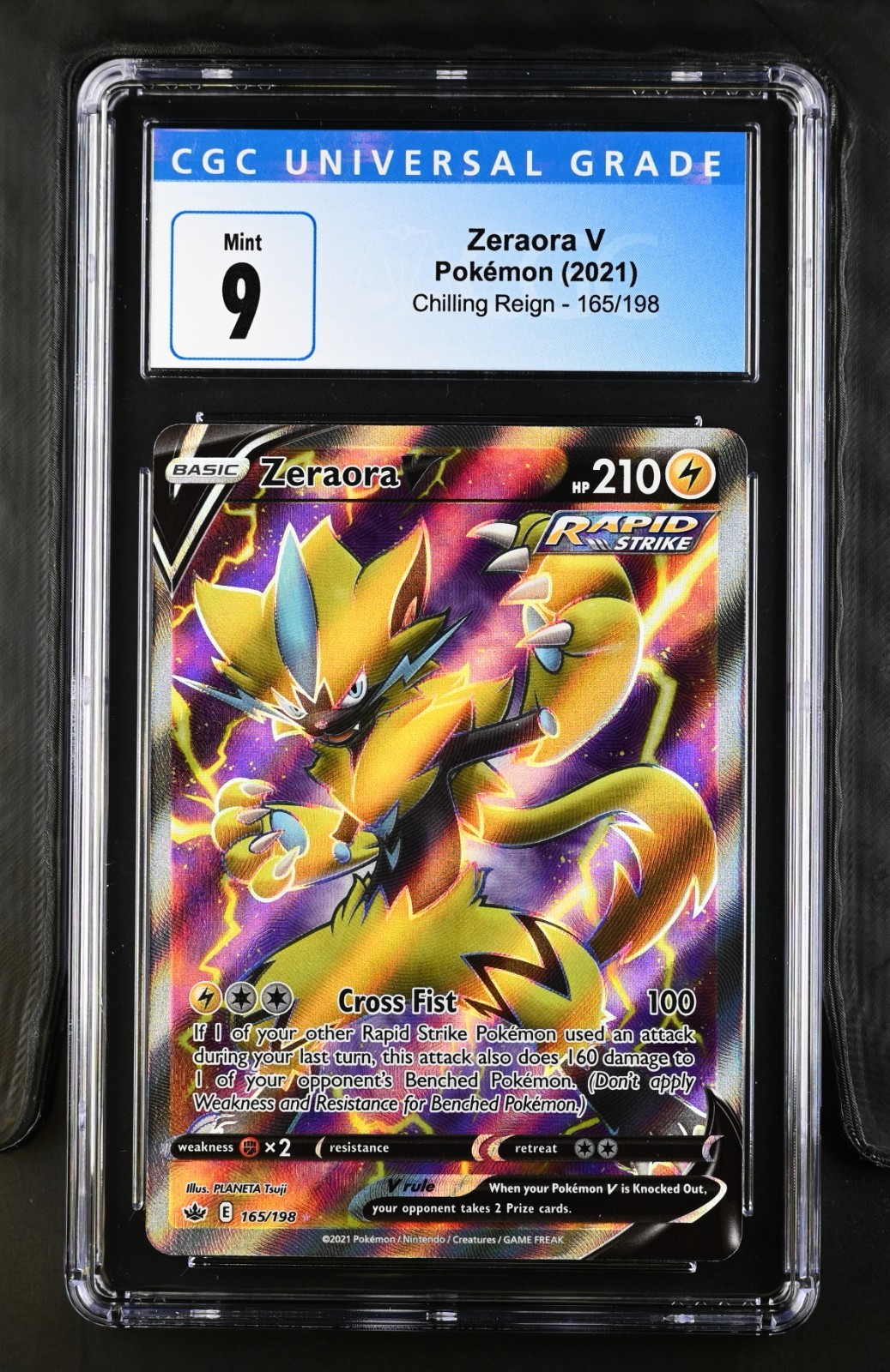 Pokemon 2021 Chilling Reign Zeraora V #165/198 CGC 9
