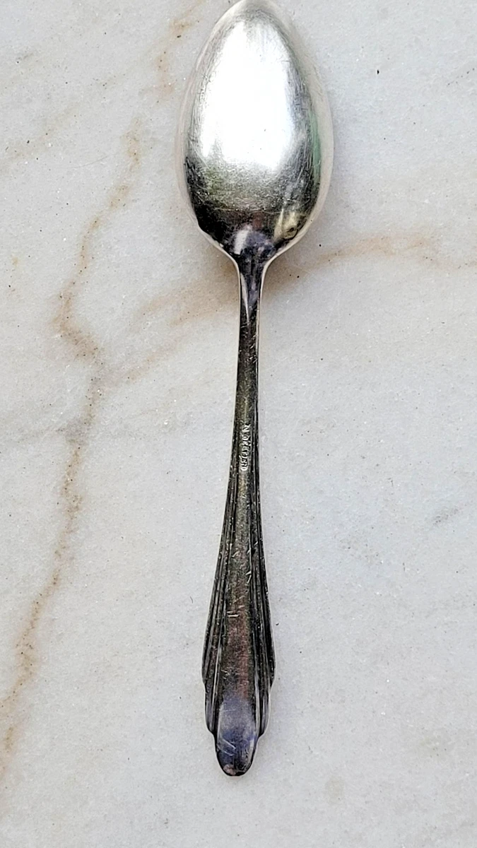 CUILLERE METAL ARGENTE A THE-CAFE DEETJEN EPOQUE 1930 MANCHE STYLE ART DECO