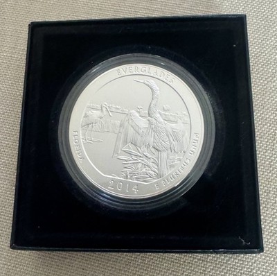 US MInt COA  2014 Everglades National Park 5 oz Silver Coin .999 Fine ATB NIB