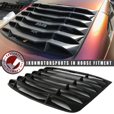 Fits 03-08 Nissan 350Z IKON Style Rear Window Louver Cover Vent ABS Matte Black