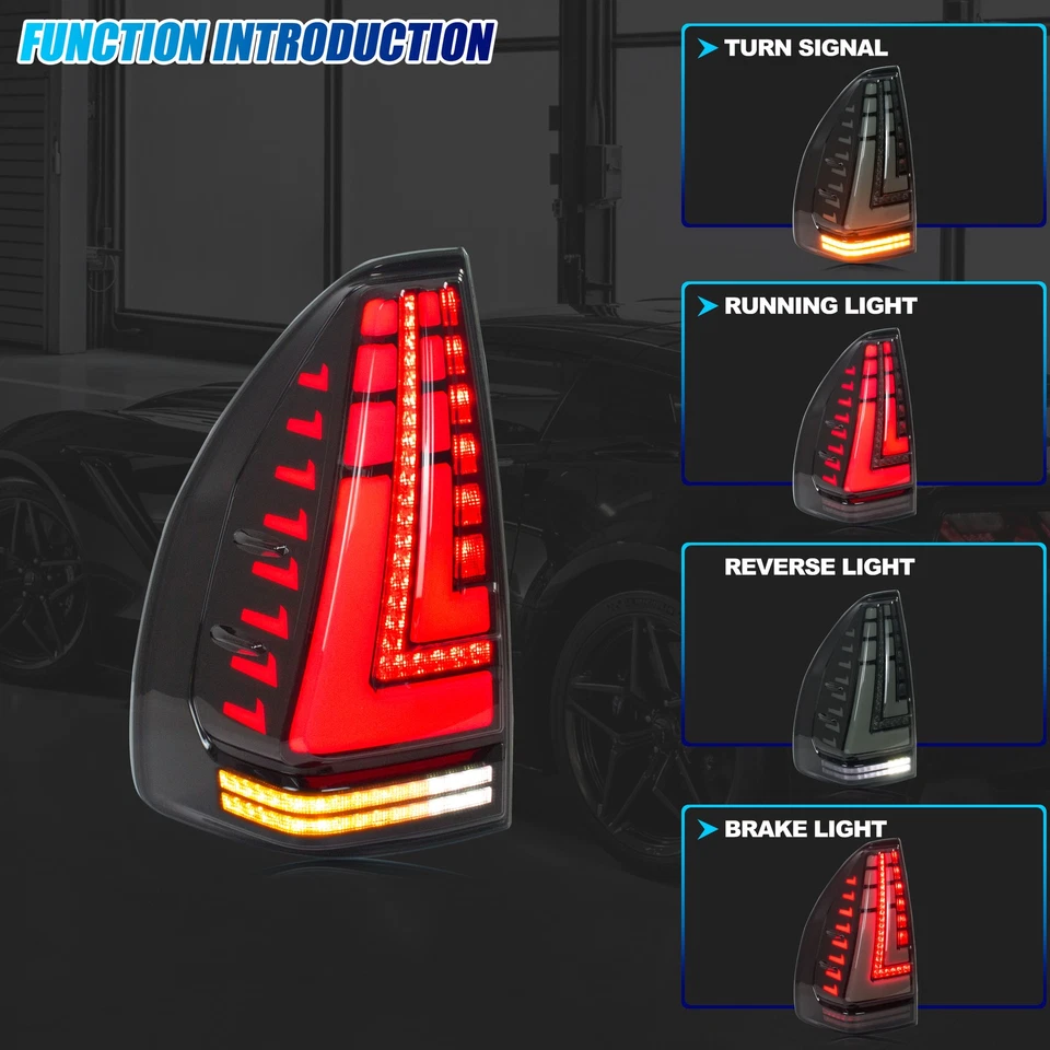 Luces traseras LED para Lexus GX470 2003-2009 conjunto de luces traseras de señal dinámica Foto 2 de 4