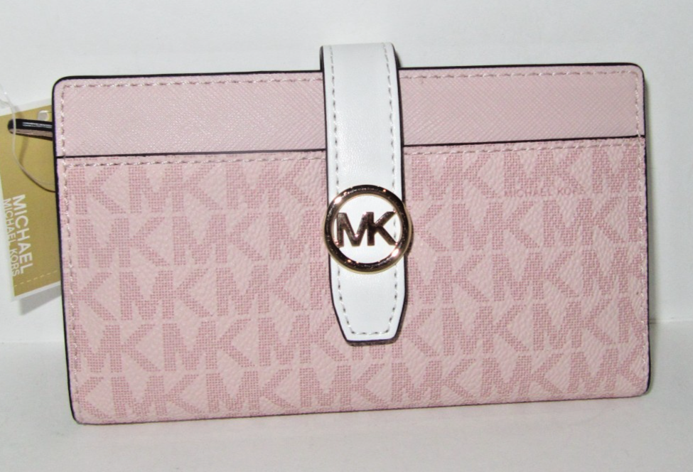 Michael Kors Greenwich Medium Signature Bifold Wallet Powder Blush
