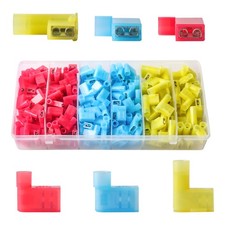 100pcs Nylon Female 10-22AWG Flag Terminal Insulated Right Angle Spade Connector