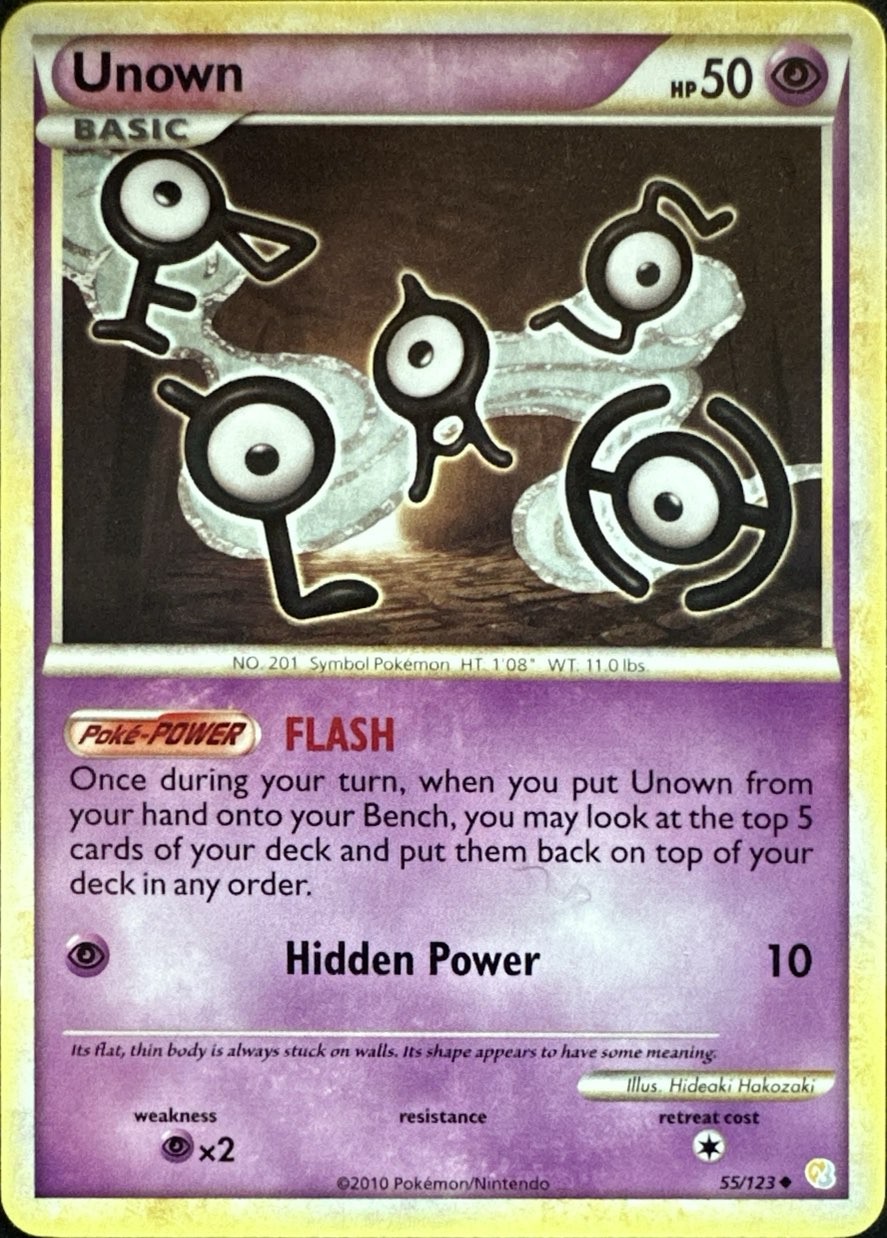 Unown 55/123 Uncommon HeartGold & SoulSilver Pokemon Lightly Played