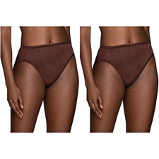 2 Pack Vanity Fair Illumination Hi-Cut Brief Panty 13108 Cappuccino Brown NWT