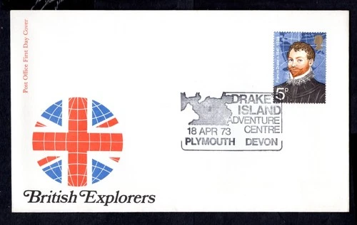 GB - 1973 Sir Francis Drake Explorer First Day Cover - Drakes Island Cachet