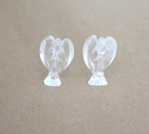 2x Bergkristall Edelstein Engel    ca. 2×3 cm   (M-29  *)