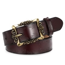 Womens Leather Belt Fashion Soft Waist Belt with Pin Buckle for Jeans Dress L...