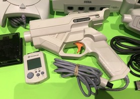 SEGA Dreamcast Bundle Console Controller Gun Fishing Stick VMU ODE MODE AKURA